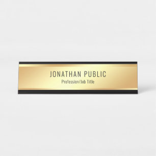 Placa De Mesa Modelo Personalizado Dourado e Elegante moderno