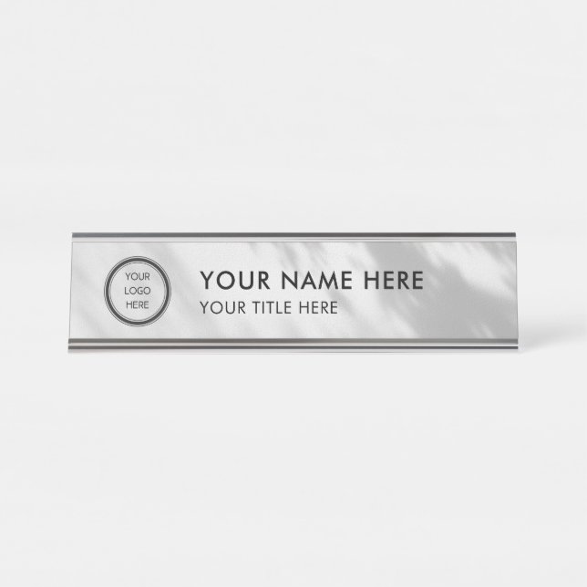 Placa De Mesa Modern Logo Professional Business Name Plate (Frente)