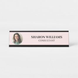 Placa De Mesa Modern Simple Professional Custom Employee Photo
