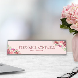 Placa De Mesa Moderna Borgonha Blush Cor Floral Rosa