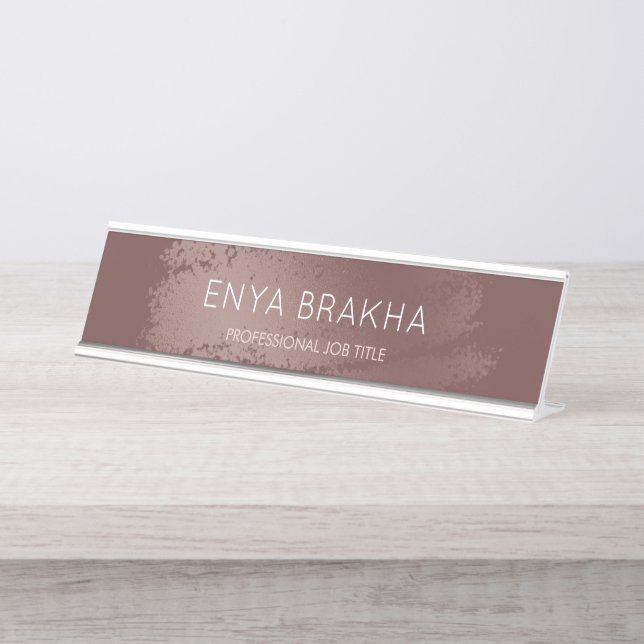 Placa De Mesa Moderno Bronze Empresarial Elegante (Frente)