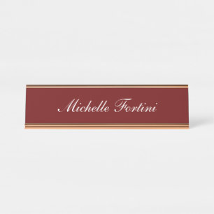 Placa De Mesa Moderno Simples de Manuscrito Vermelho Escuro