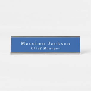 Placa De Mesa Moderno Simples Plano Azul Profundo Minimalista