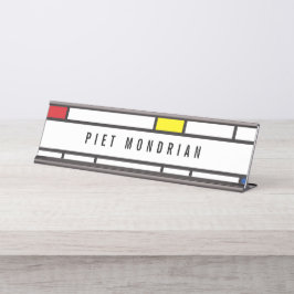 Placa De Mesa Mondrian Minimalist Geométrico De Stijl Modern Art