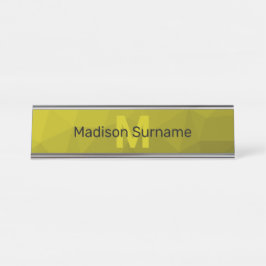 Placa De Mesa Monograma com padrão de malha geométrica ombre esc