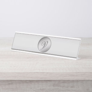 Placa De Mesa Monograma da letra V