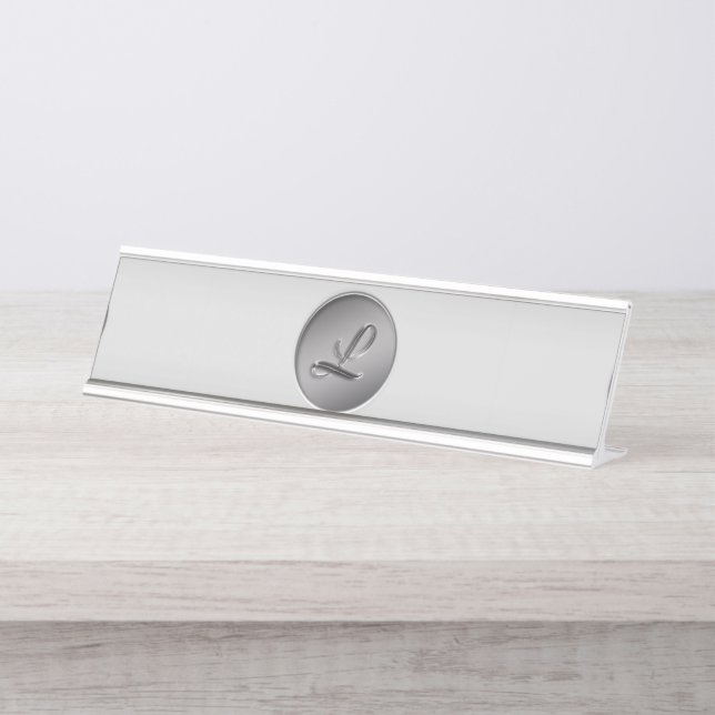 Placa De Mesa Monograma "Letra L" (Frente)