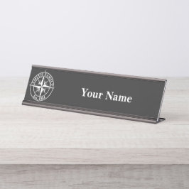 Placa De Mesa Monograma personalizável em forma de estrela em co