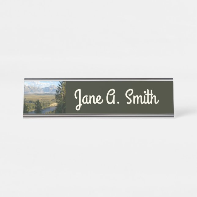 Placa De Mesa Montanhas e Rio Jackson Hole (Frente)