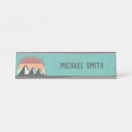 Placa De Mesa Montes de pastos de safra chamam monograma