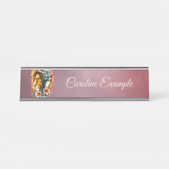 Placa De Mesa Mulher maravilhosa cujo cabelo longo e fluido (Frente)