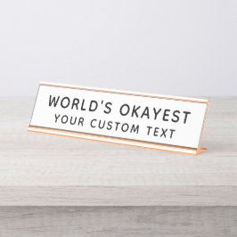 Placa De Mesa Mundos Muito Engraçado, Preto e Branco Personaliza