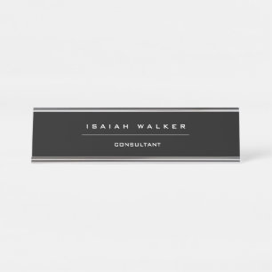 Placa De Mesa Na moda Chic Simples Preto e Branco Especiais