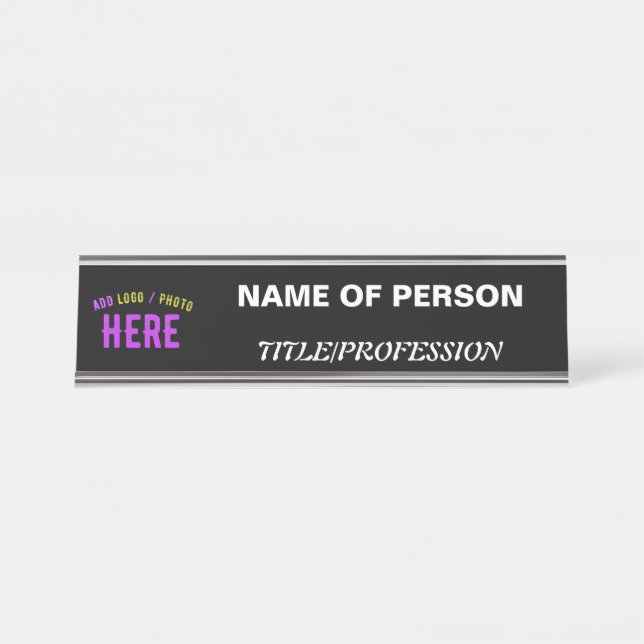 PLACA DE MESA NA MODA MODERNO PERSONALIZÁVEL NEGRO VERIFICADO CO (Frente)