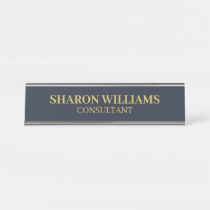 Placa De Mesa Na moda Professional Marinho Azul e Dourado Minima