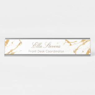 Placa De Mesa Nameplate personalizado do Elegance Marble