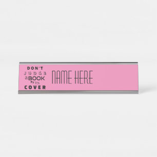 Placa De Mesa "Não julgue um livro pelo seu Cobrir" Rosa Persona