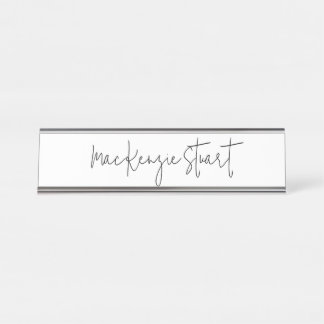 Placa De Mesa Negócios Simples e Pretos Modernos