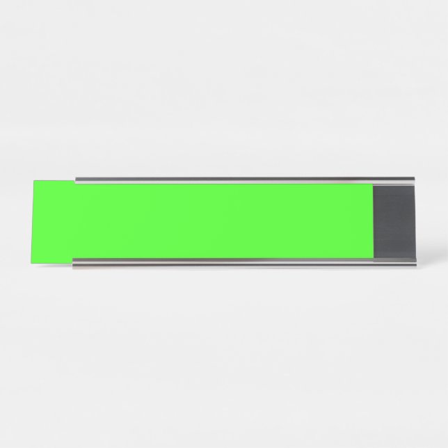 Placa De Mesa Neon Green Modern Desk Name Plate – Customizable (Frente)