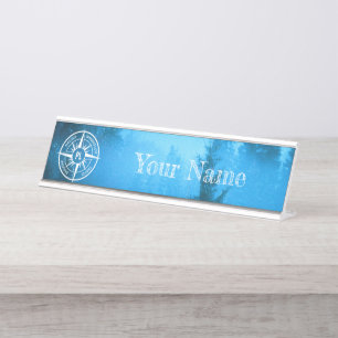 Placa De Mesa Névoa emblem monograma em estrela de pântano