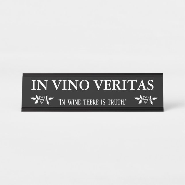 Placa De Mesa NO VINO VERITAS 'no vinho há uma verdade " (Frente)
