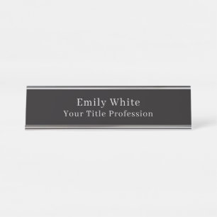 Placa De Mesa Noite Preto Simples Elegante Profissional Moderno