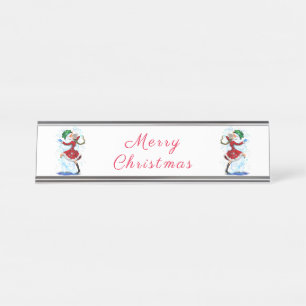 Placa De Mesa Noiva de Natal e Dançarinas Meninas