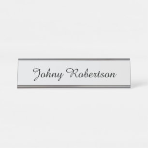 Placa De Mesa Nome Caligrafia Simples Elegante Profissional Mode