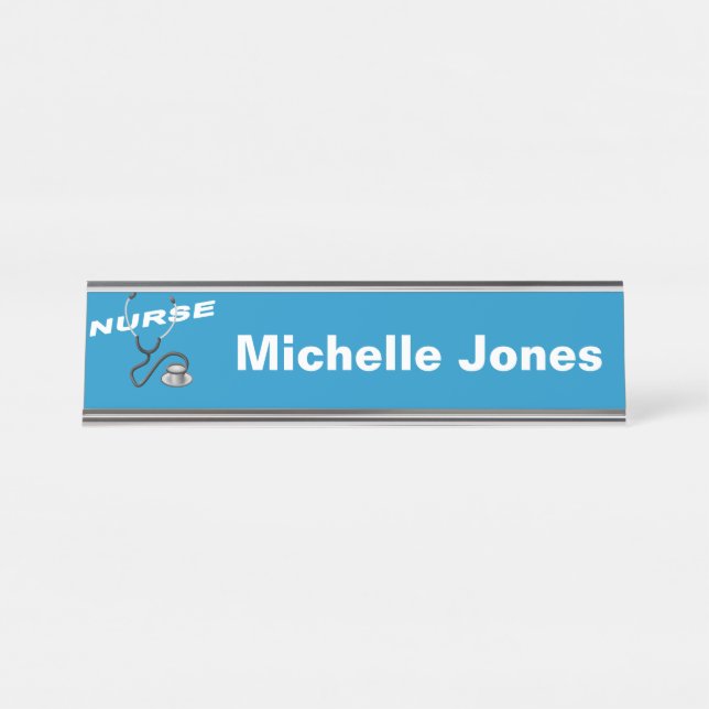 Placa De Mesa Nome de enfermeiro personalizável (Frente)