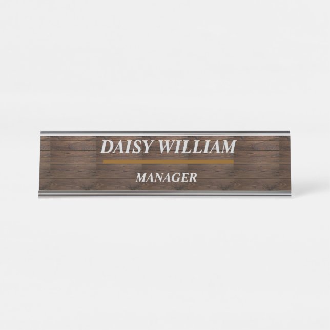 Placa De Mesa Nome de etiqueta de funcionários elegante (Frente)