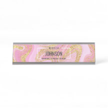 Nome de mármore Dourado rosa do Precioso moderno -