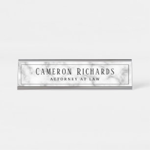 Placa De Mesa Nome de mármore elegante e modelo