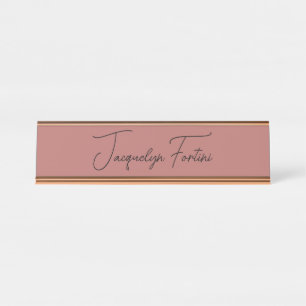 Placa De Mesa Nome do Script de Caligrafia Minimalista Simples
