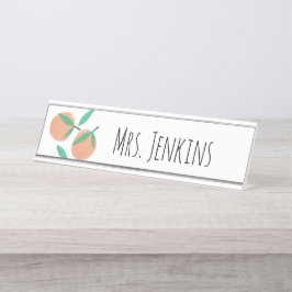 Placa De Mesa Nome dos Professores de Citros de Laranjas