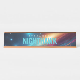 Placa De Mesa Nome Galáxia Abstrata Fluida Espaço Neon Cyberpunk
