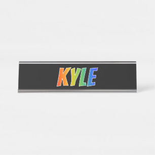 Placa De Mesa Nome "KYLE": Coloração do arco-íris do