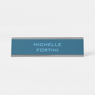 Placa De Mesa Nome Legível Moderno Plana Oceano e Azul Céu