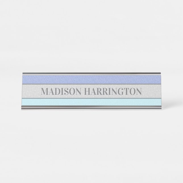Placa De Mesa Nome Personalizado Brilho Brilhos (Frente)