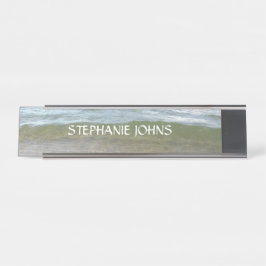 Placa De Mesa Nome personalizado de Abstrato de água do Beach Oc