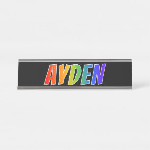 Placa De Mesa Nome próprio "AYDEN": Cor do arco-íris