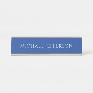 Placa De Mesa Nome Próprio Azul Simples Personalizado
