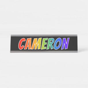 Placa De Mesa Nome próprio "CAMERON": Corante Arco-Íris Divertid
