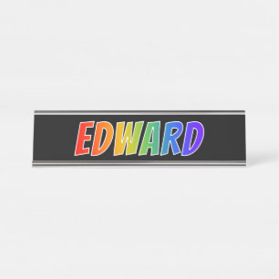 Placa De Mesa Nome próprio "EDWARD": Cor do arco-íris