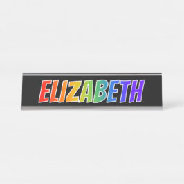 Placa De Mesa Nome próprio "ELIZABETH": Coloração do Arco-Íris D