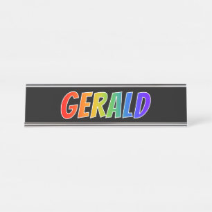 Placa De Mesa Nome próprio "GERALD": Cor do arco-íris