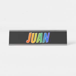 Placa De Mesa Nome próprio "JUAN": Corante Arco-Íris Divertido