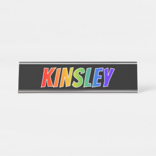 Placa De Mesa Nome próprio "KINSLEY": Corante Arco-Íris Divertid