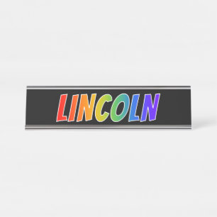 Placa De Mesa Nome próprio "LINCOLN": Corante Arco-Íris Divertid