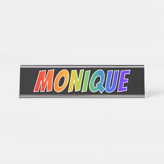 Placa De Mesa Nome próprio "MONIQUE": Cor do arco-íris (Frente)
