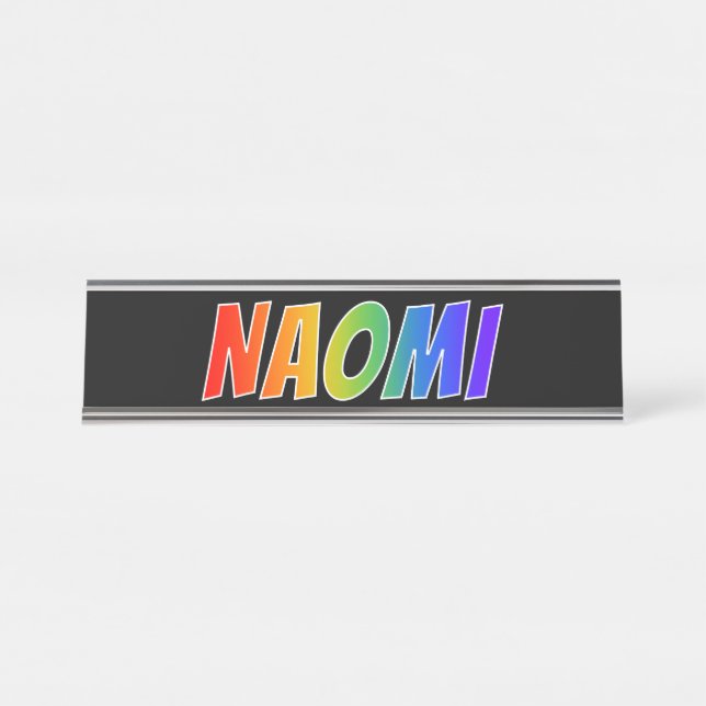 Placa De Mesa Nome próprio "NAOMI": Cor do arco-íris (Frente)